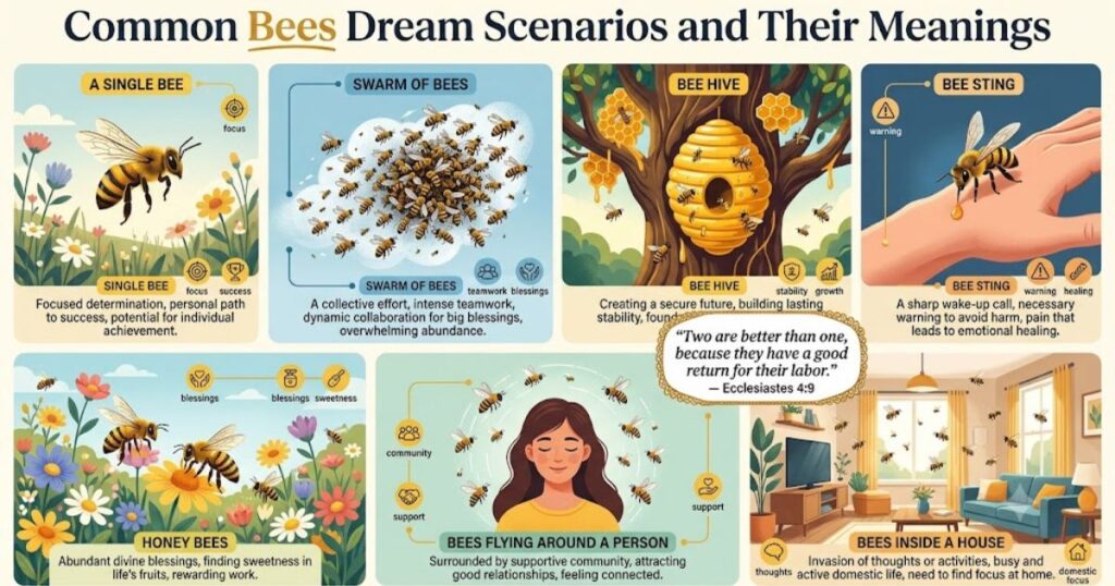 Common Bees Dream Scenarios and Their Meanings