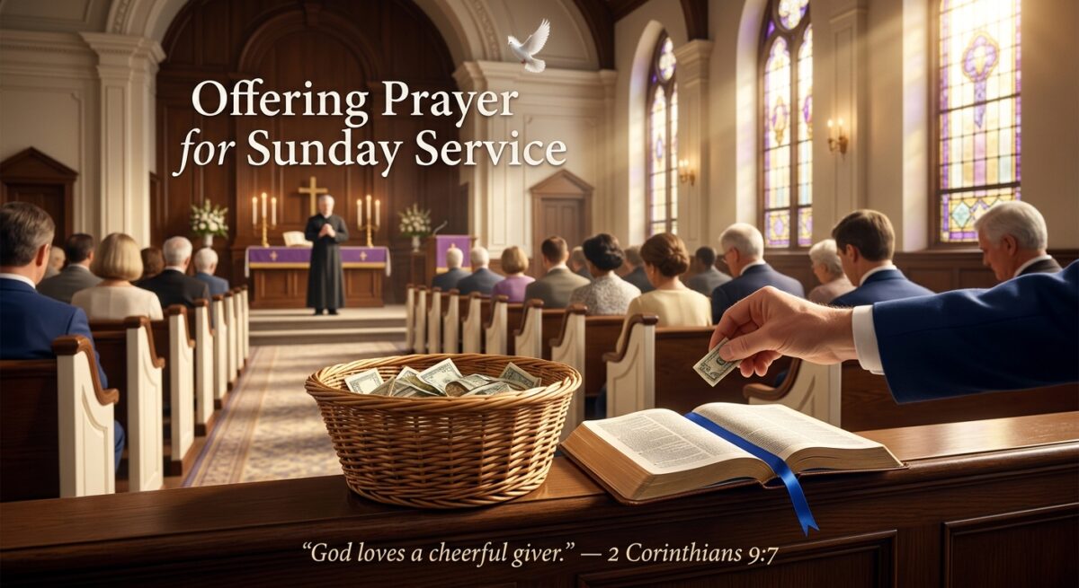 Offering Prayer for Sunday Service Heartfelt Words of Faith & Giving