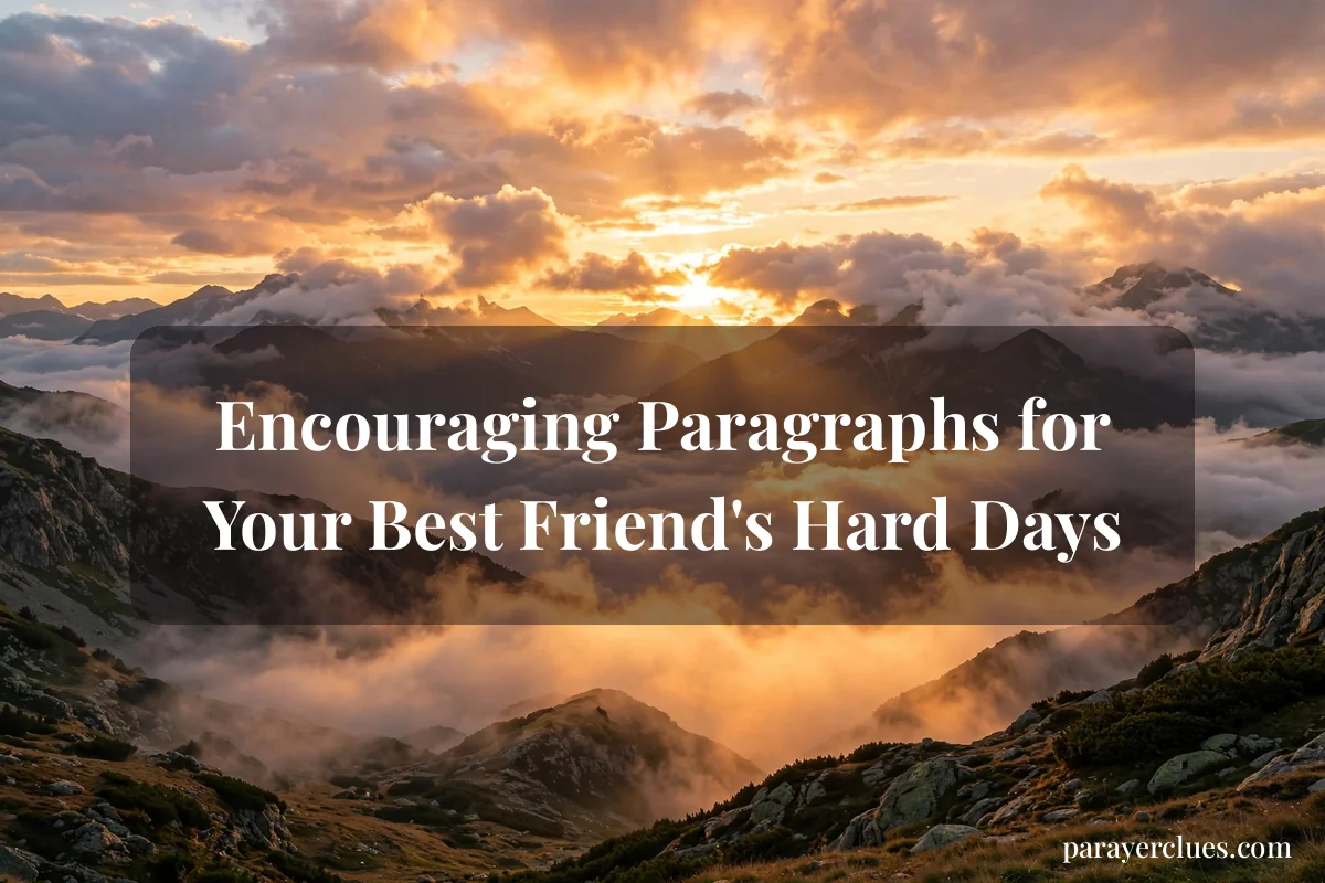 Encouraging Paragraphs for Your Best Friend's Hard Days