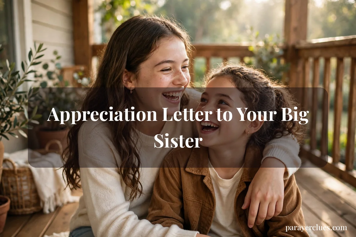 Appreciation Letter to Your Big Sister