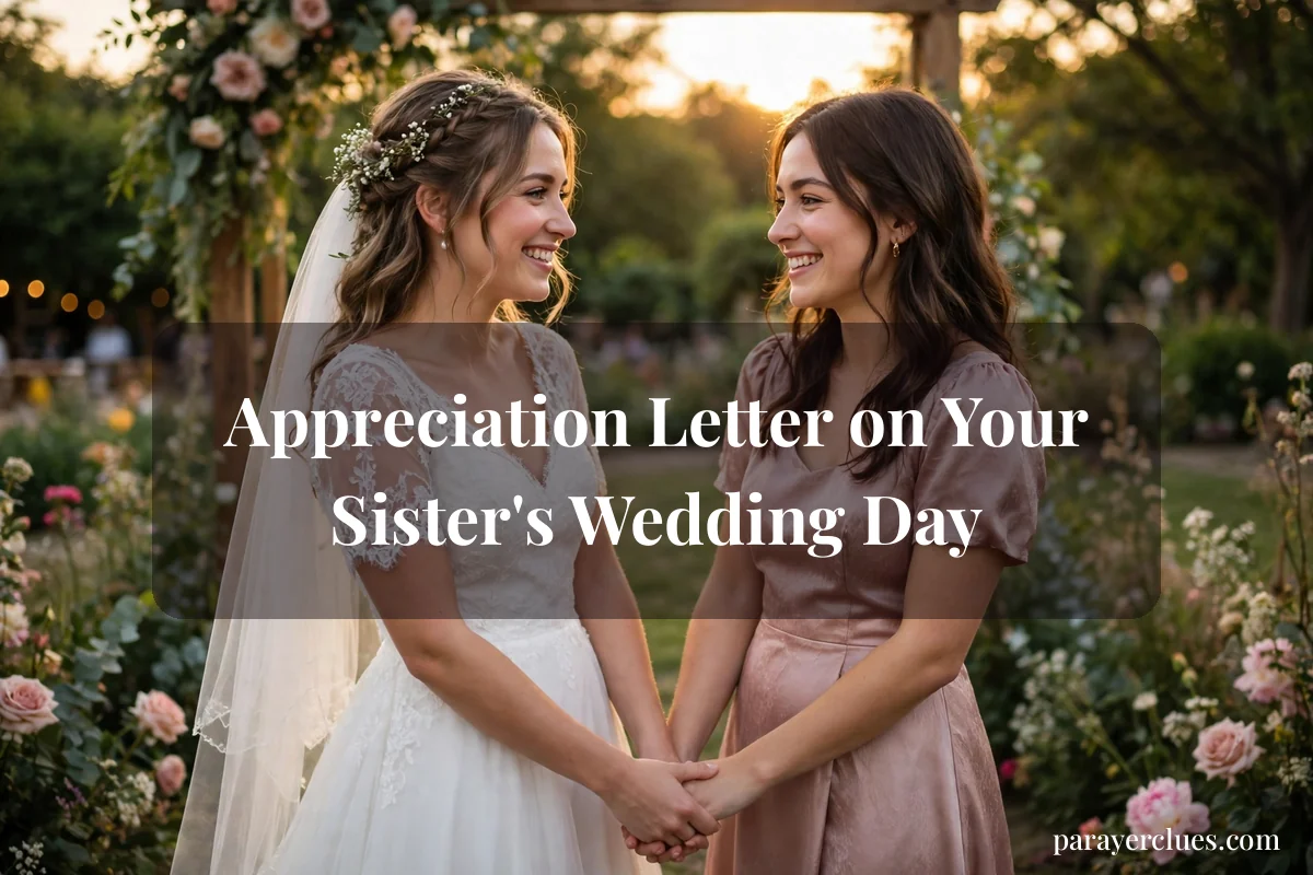 Appreciation Letter on Your Sister's Wedding Day