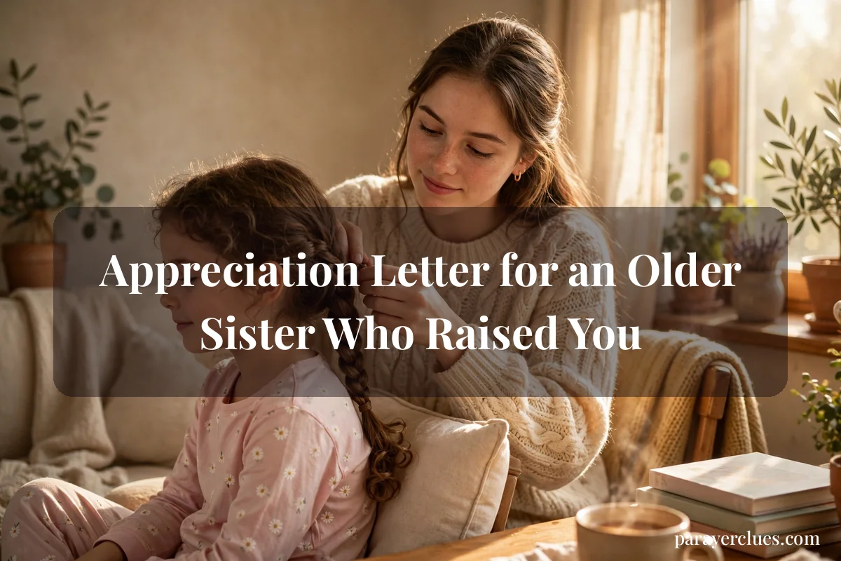 Appreciation Letter for an Older Sister Who Raised You