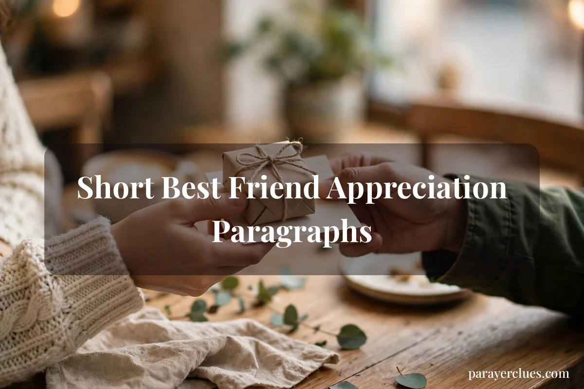 Short Best Friend Appreciation Paragraphs