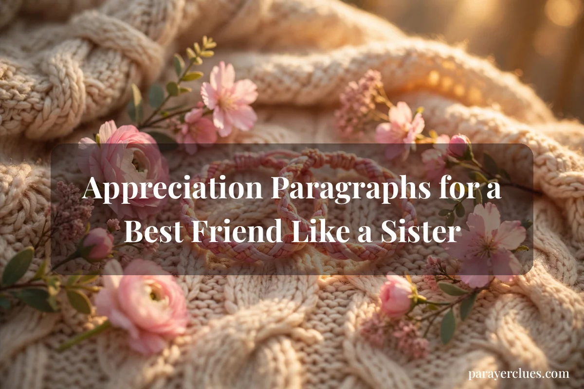 Appreciation Paragraphs for a Best Friend Like a Sister