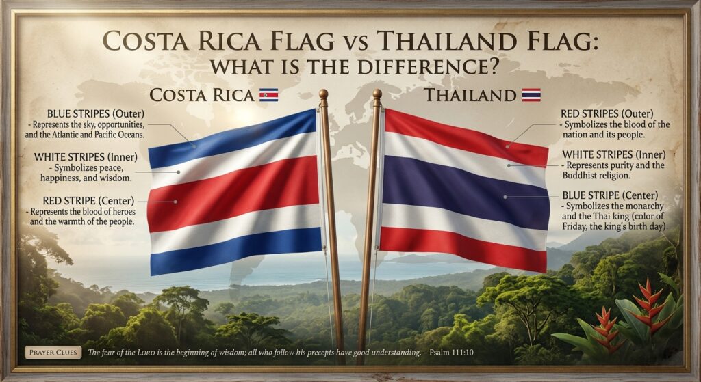 Costa Rica Flag vs Thailand Flag What Is the Difference